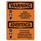 Signmission OSHA WARNING Sign, Wear PPE Handling Chemical Bilingual, 14in X 10in Decal, 14" W, 10" H, Landscape OS-WS-D-1014-L-12928 - alternate 1